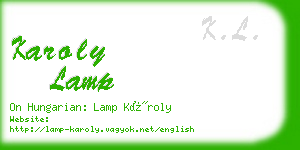 karoly lamp business card